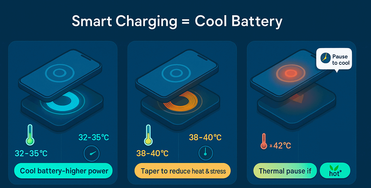 Battery Temperature vs Power Transfer in Wireless Charging